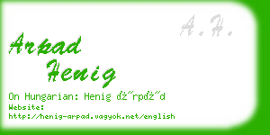 arpad henig business card